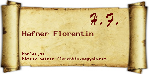 Hafner Florentin névjegykártya